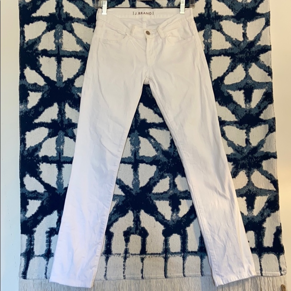 J Brand White Slim Straight low rise